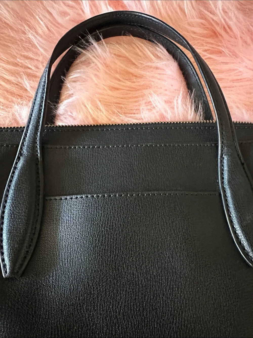 kate spade Black Leather Briefcase with Gold Heart Accent
